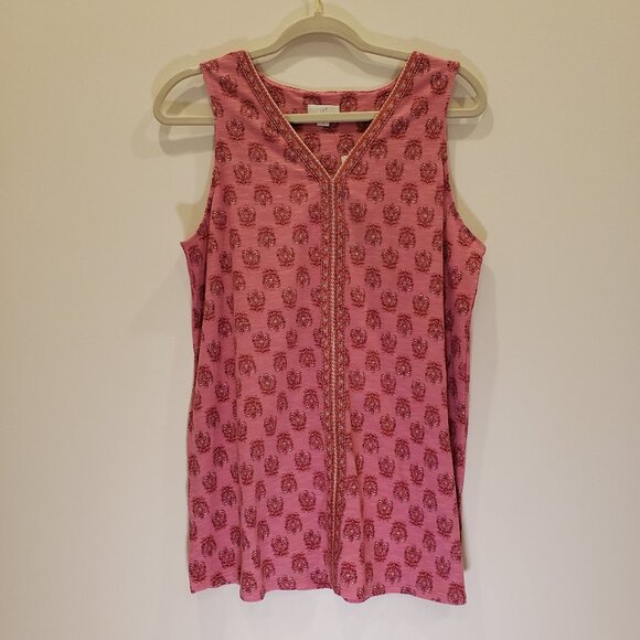 J. Jill Tops - J. Jill Popover Sleeveless Pink Floral Tunic Tank Ladies Small